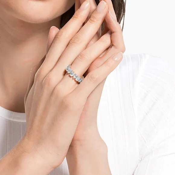 NWT Swarovski Vittore Rose Gold Eternity Band Ring - Picture 8 of 10